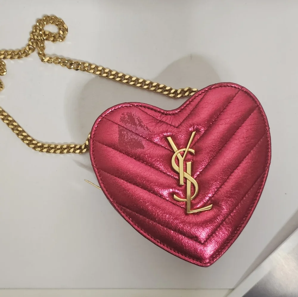 SOLD 💔 Yves Saint Laurent Monogram Love Heart Crossbody Bag 🩷 LIMITED EDITION - Picture 11 of 15